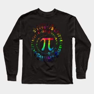 Funny Pi Day Shirt Spiral Pi Math Tee for Pi Day 3.14 Long Sleeve T-Shirt